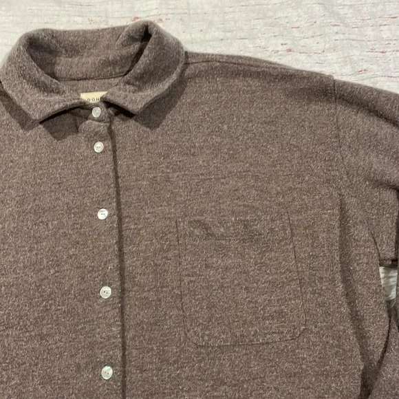 Donni Brushed Sweater Button Down Cho Brown Shirt Jacket Shacket - Picture 11 of 13